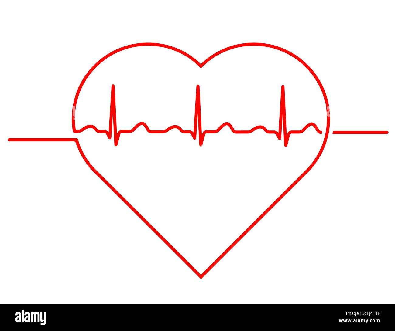 The heart and cardiogram icon Stock Vector Image & Art - Alamy
