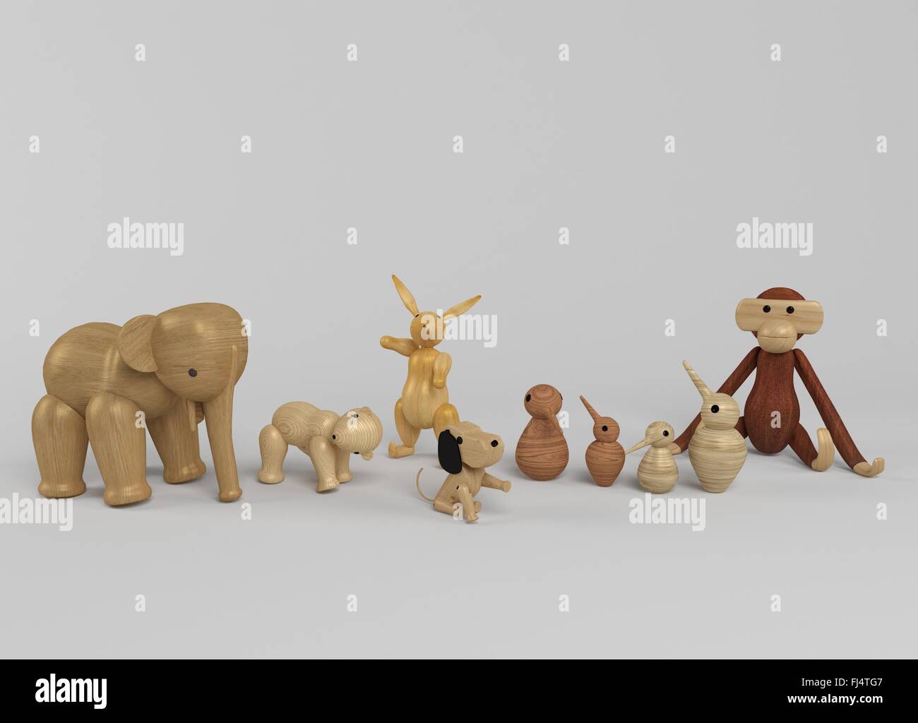 wooden Toys selection Computer generated 3D illustration Stock Photo ...