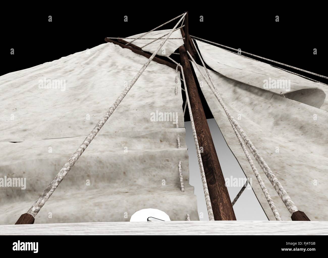 Model of sailboat ship isolated on white background (3D Rendering Stock ...