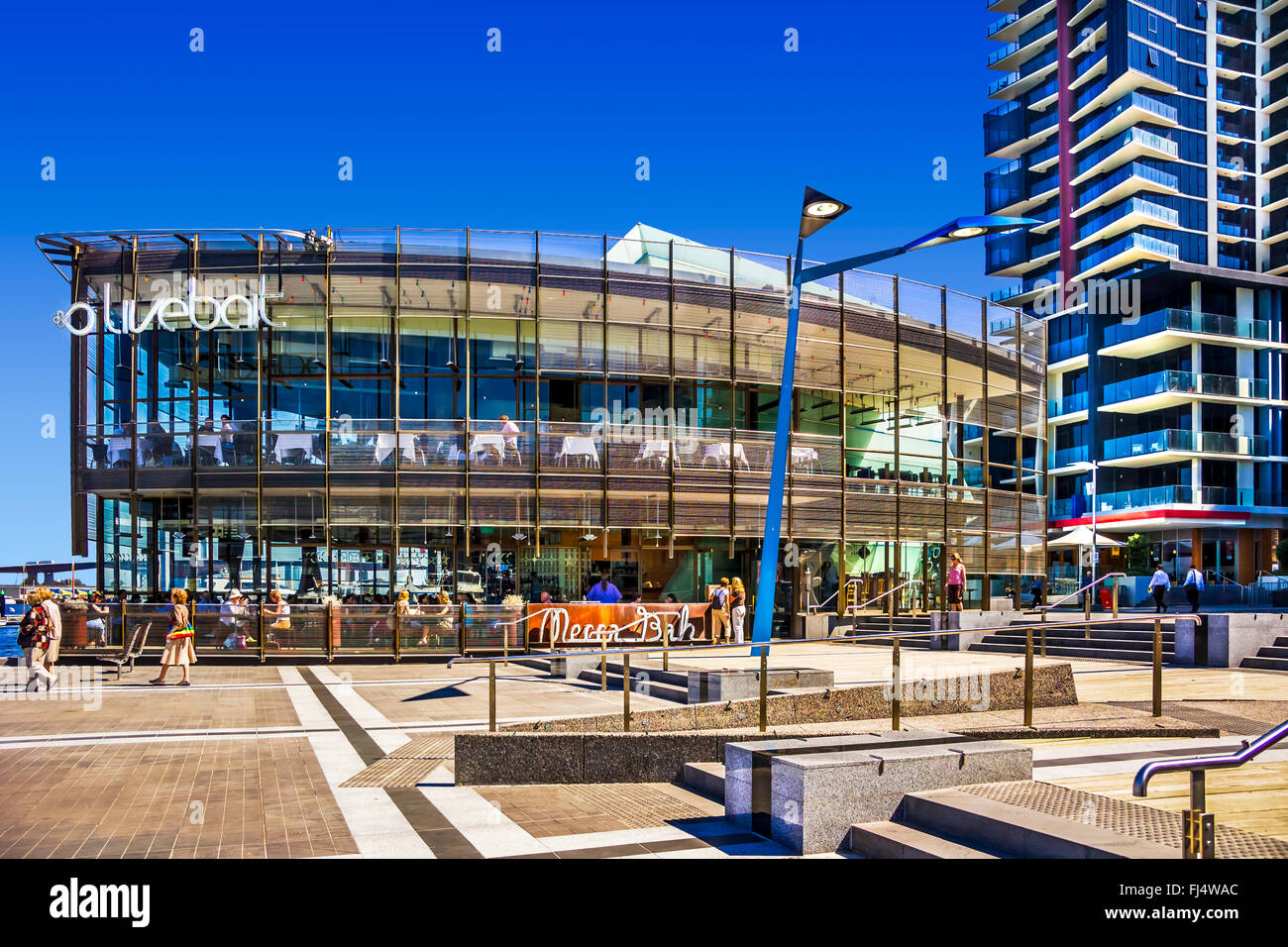 Docklands restaurant Waterfront, Melbourne Australia Stock Photo Alamy