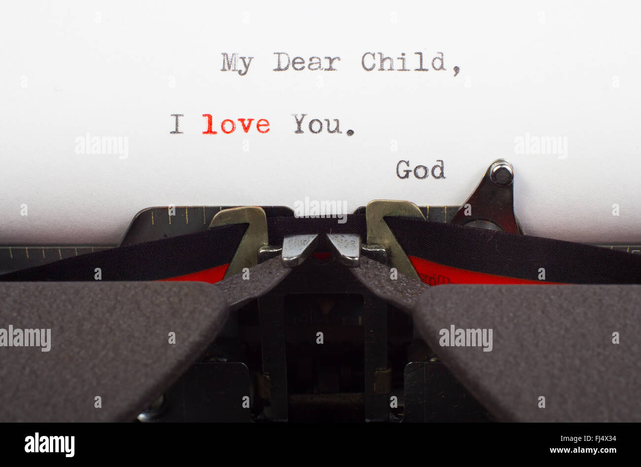 Letter from God about His love Stock Photo
