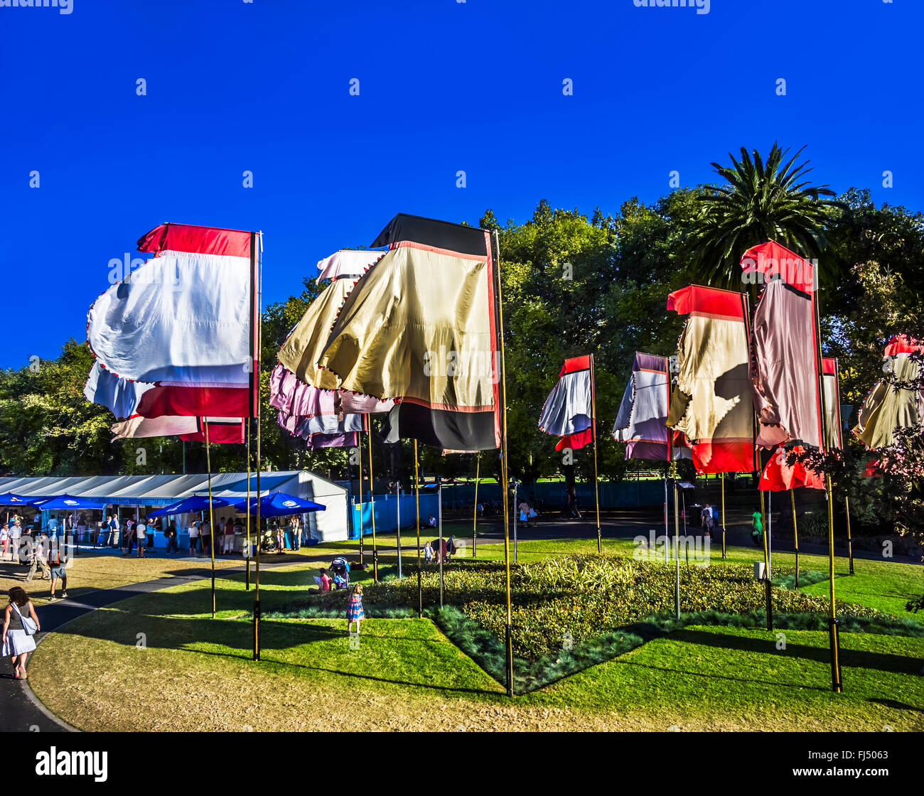 Flags an exhibition of flags at Melbourne Festival, Alexandra Gardens