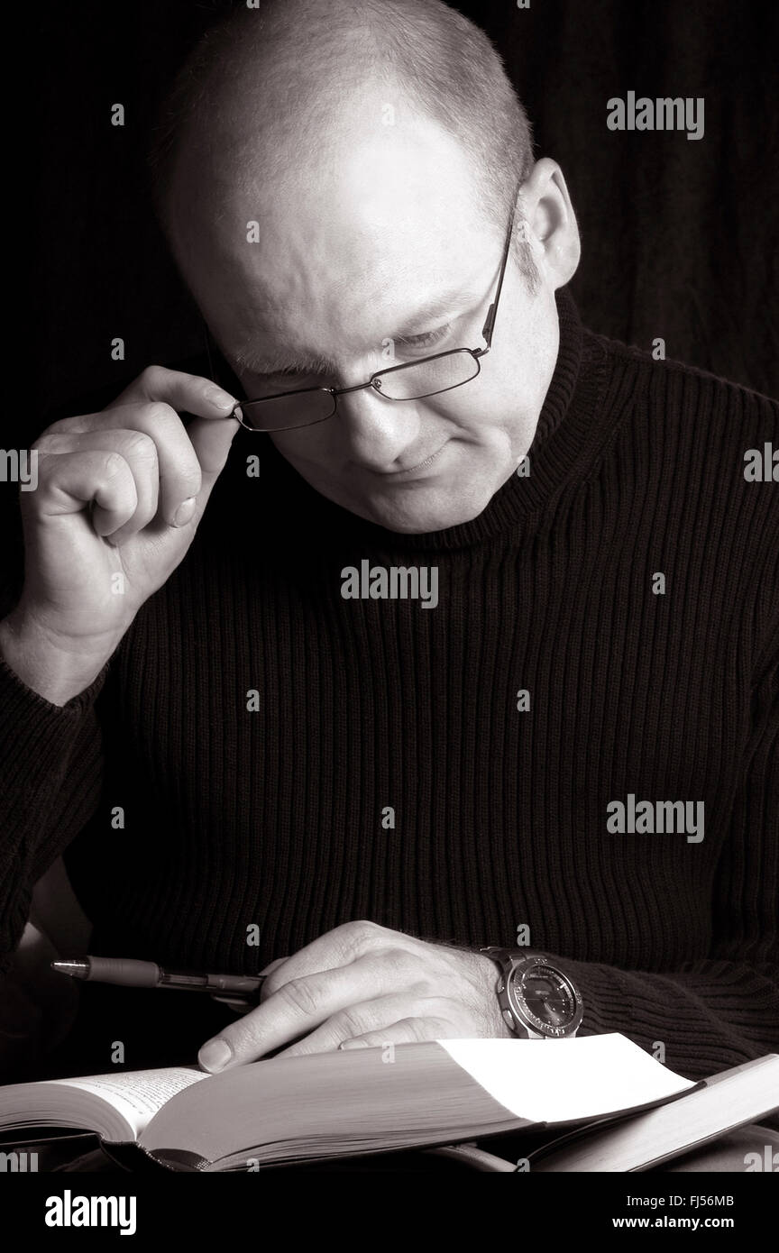 man with a book, Germany Stock Photo
