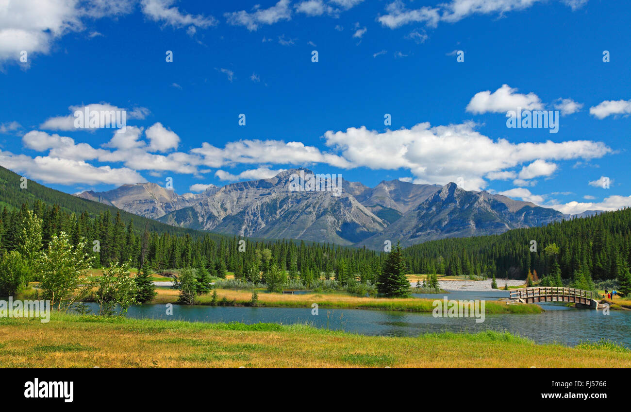 Cascade River Valley in the Rocky Mountains, Canada, Alberta, Banff National Park Stock Photo