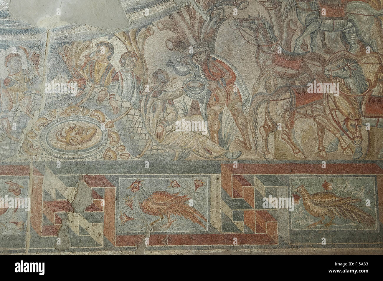 Mosaic, Villa Romana del Tellaro, Noto, Sicily, Italy, Europe Stock Photo Alamy