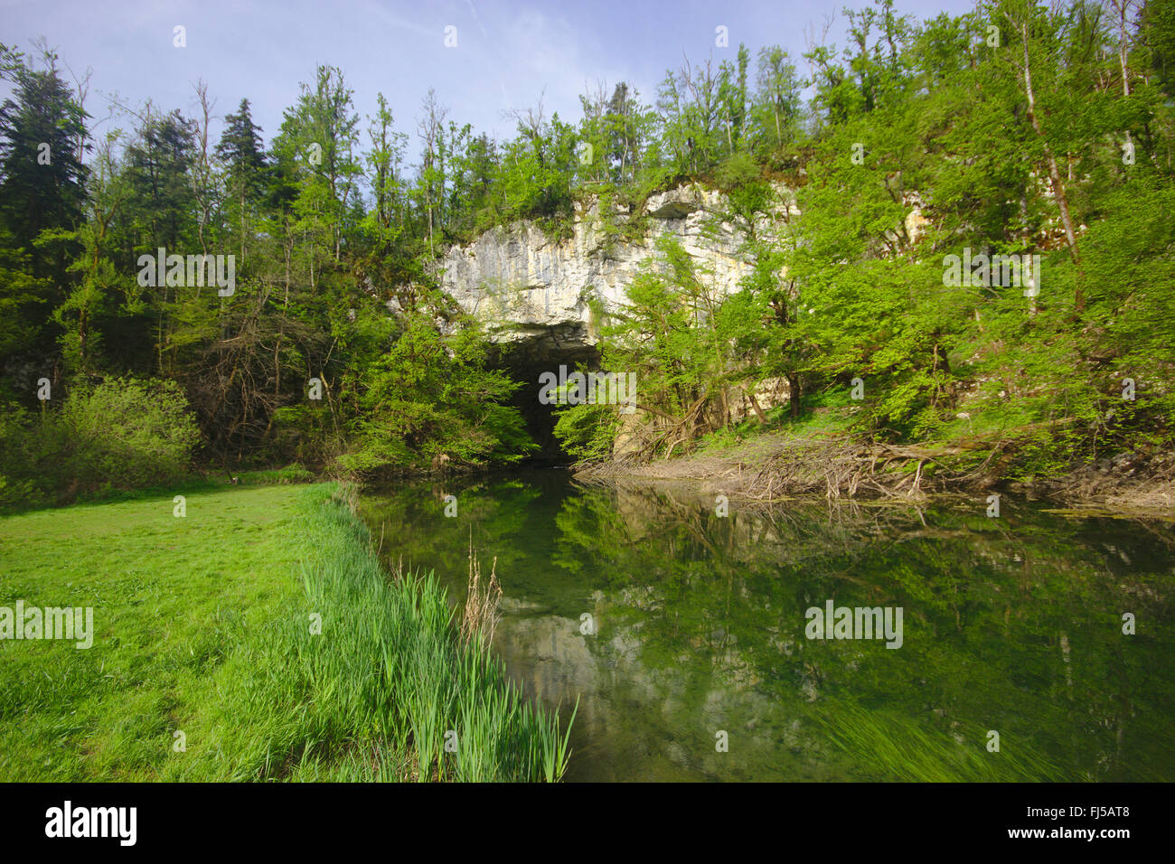 big natural bridge in Rak Skocjan, Veliki Naravni Most, Slovenia Stock Photo