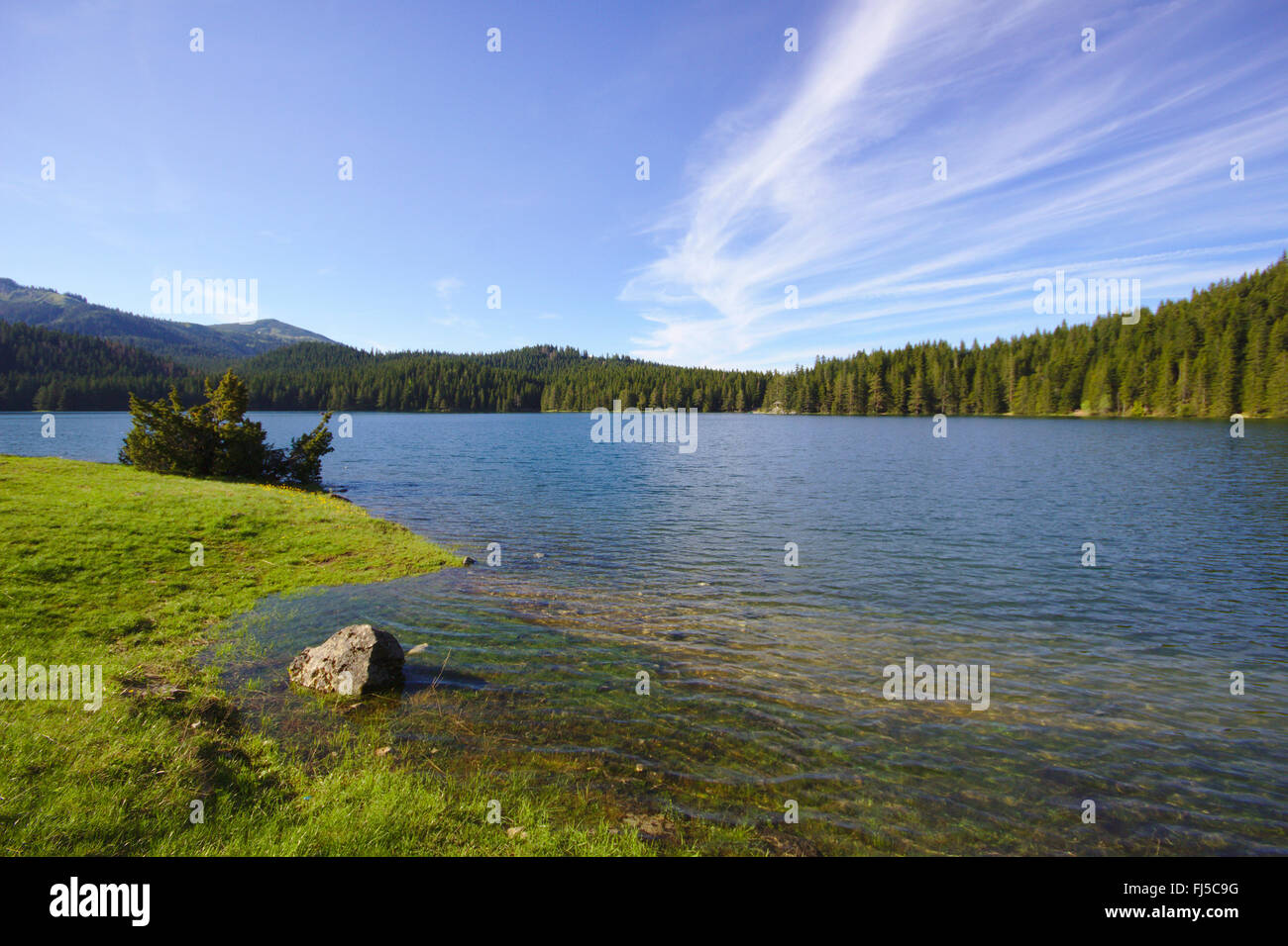 Blake Lake, Crno Jezero, glacial lake on mount Durmitor, Montenegro, Durmitor National Park, Zabljak Stock Photo