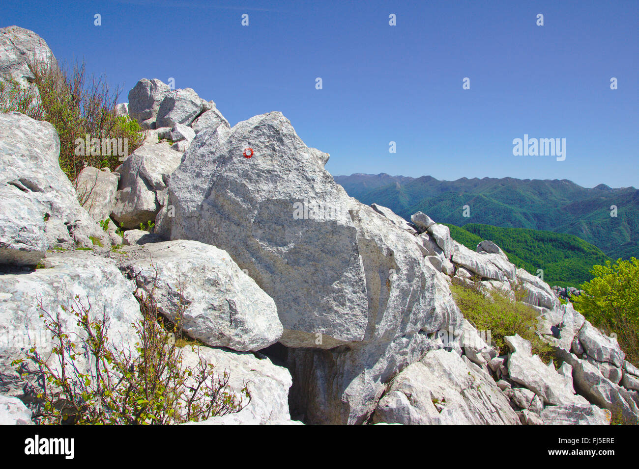 limestone rocks in the Velebit mountain range, view from Kuk od Karline Plane, Croatia Stock Photo