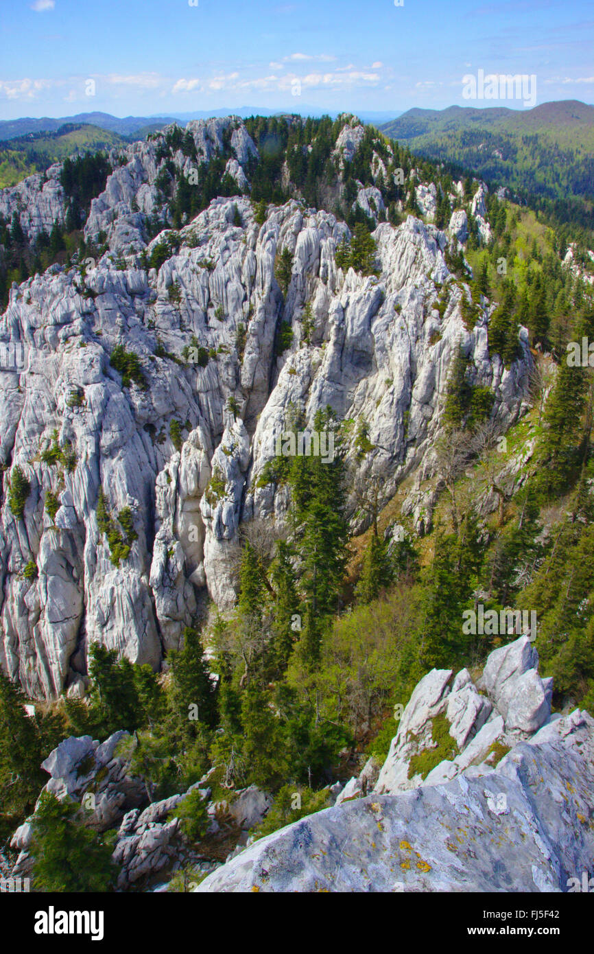 limestone pavement of Bijele and Samarske stijene, Croatia Stock Photo