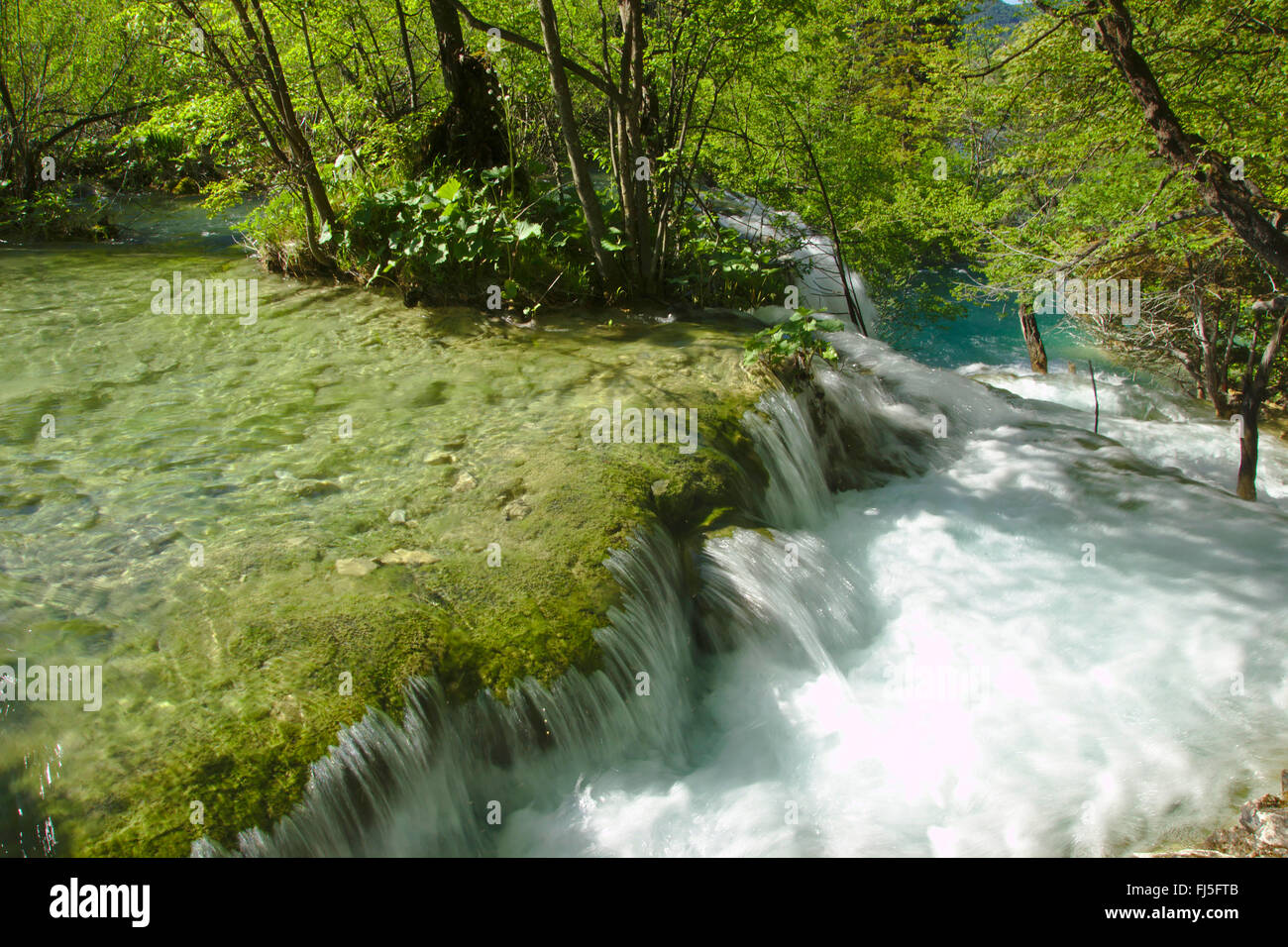 waterfall in Plitvice Lakes National Park, Croatia, Plitvice Lakes National Park Stock Photo