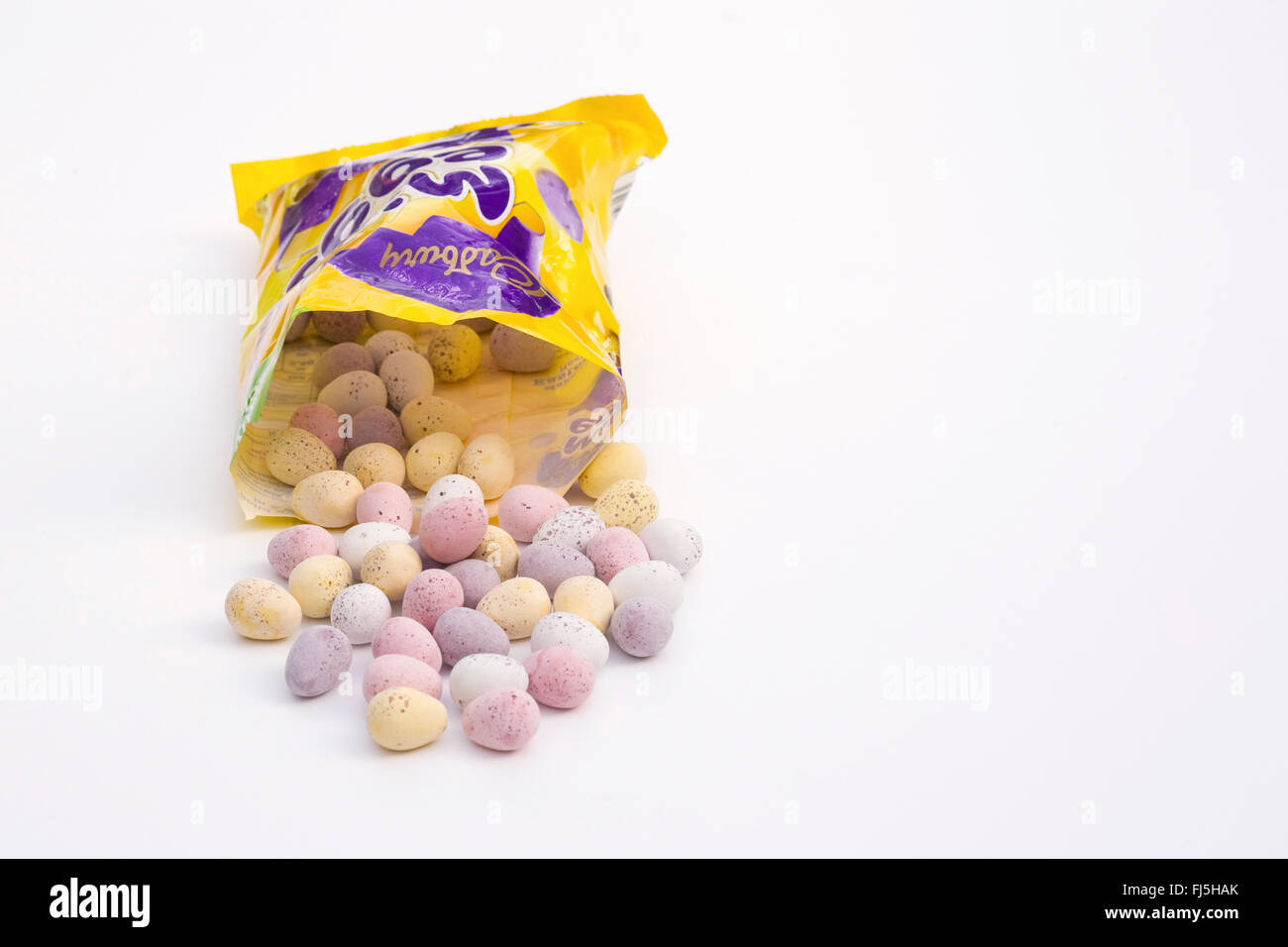 A packet of Cadbury's mini eggs. Stock Photo