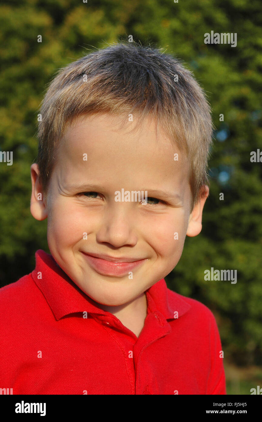 smiling little boy, portrait of a child Stock Photo
