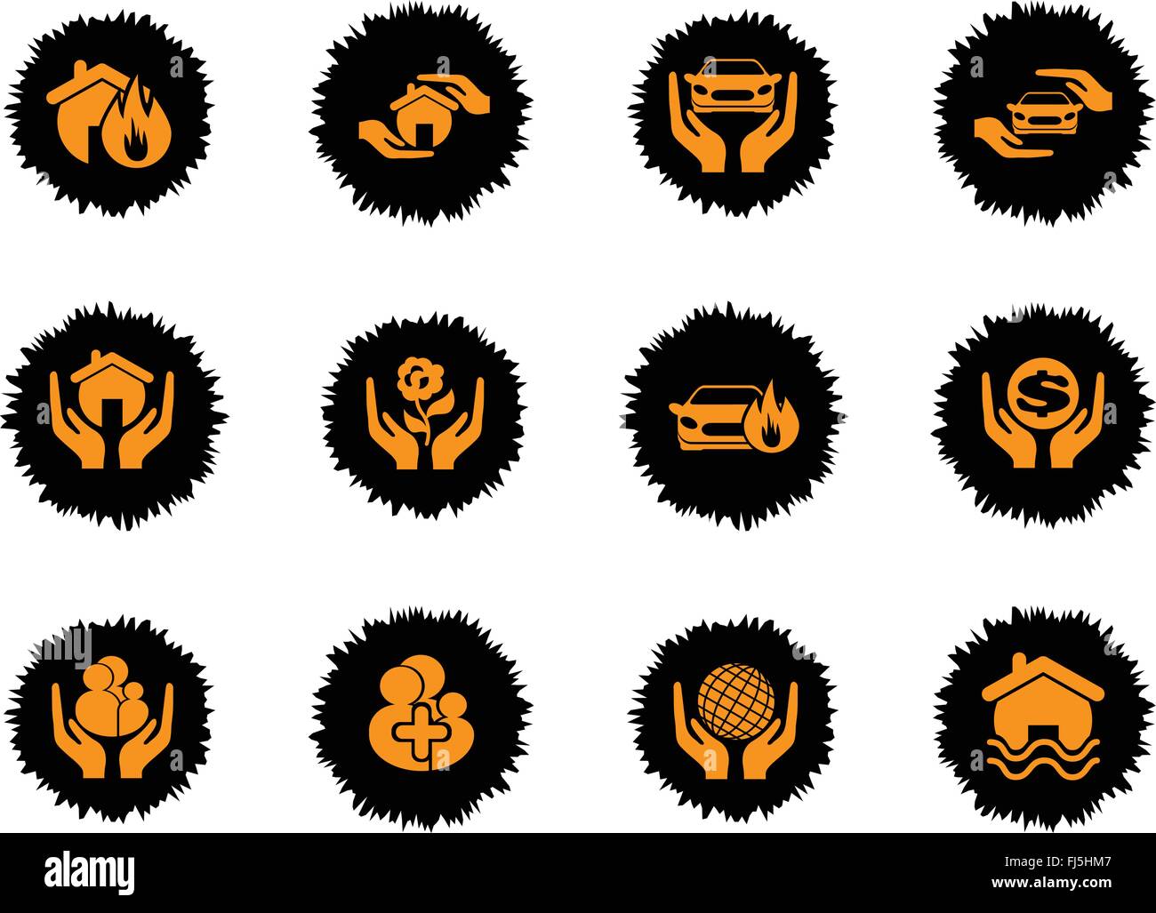 insurance icon set Stock Vector Image & Art - Alamy