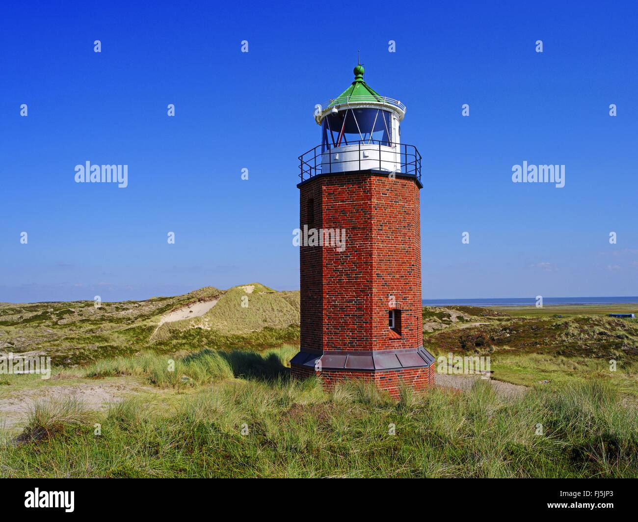 lighthouse Rotes Kliff on Sylt, Germany, Lower Saxony, Sylt, Kampen Stock Photo