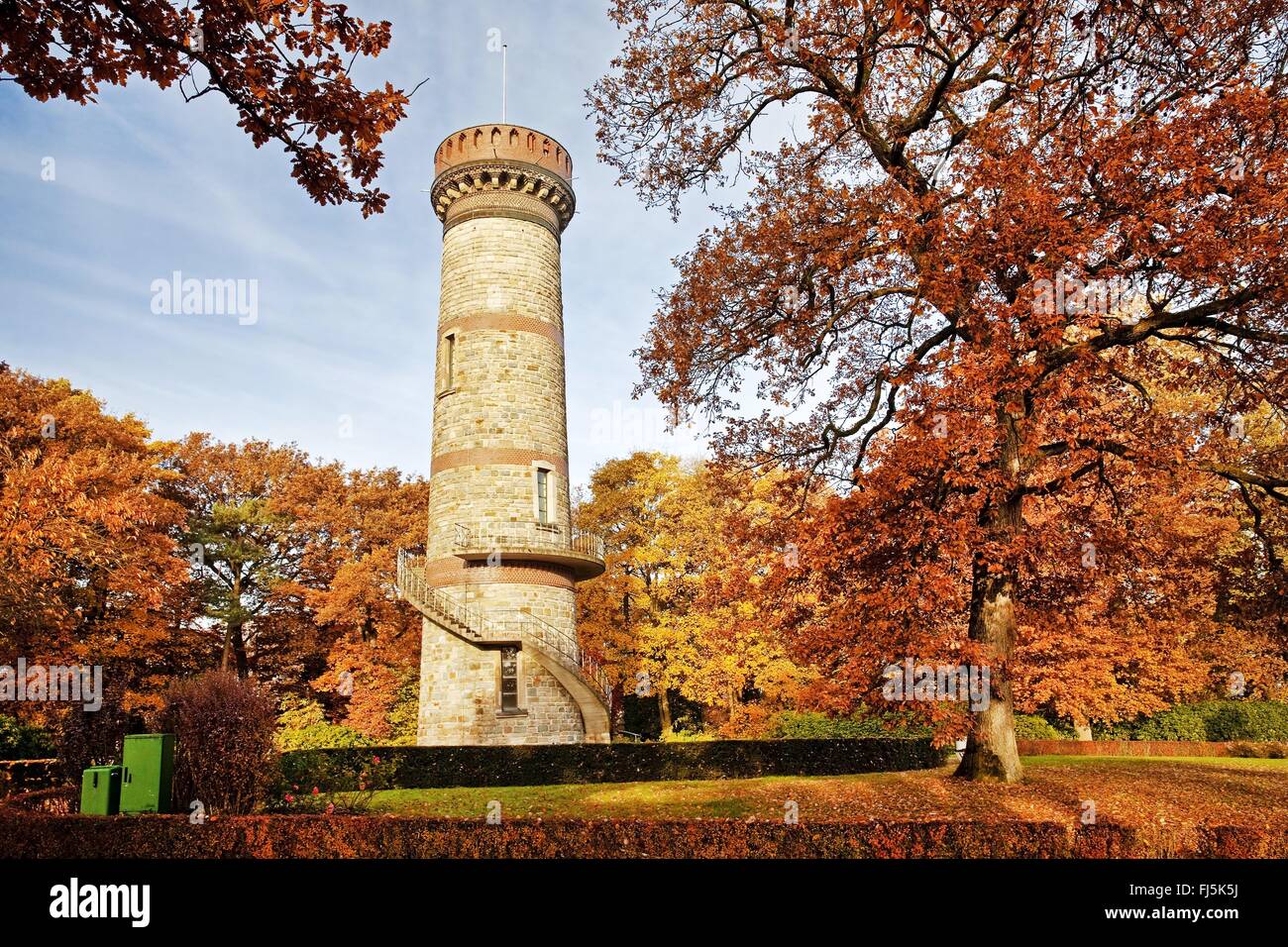 Toelle tower in autumn in Wuppertal-Barmen, Germany, North Rhine-Westphalia, Bergisches Land, Wuppertal Stock Photo