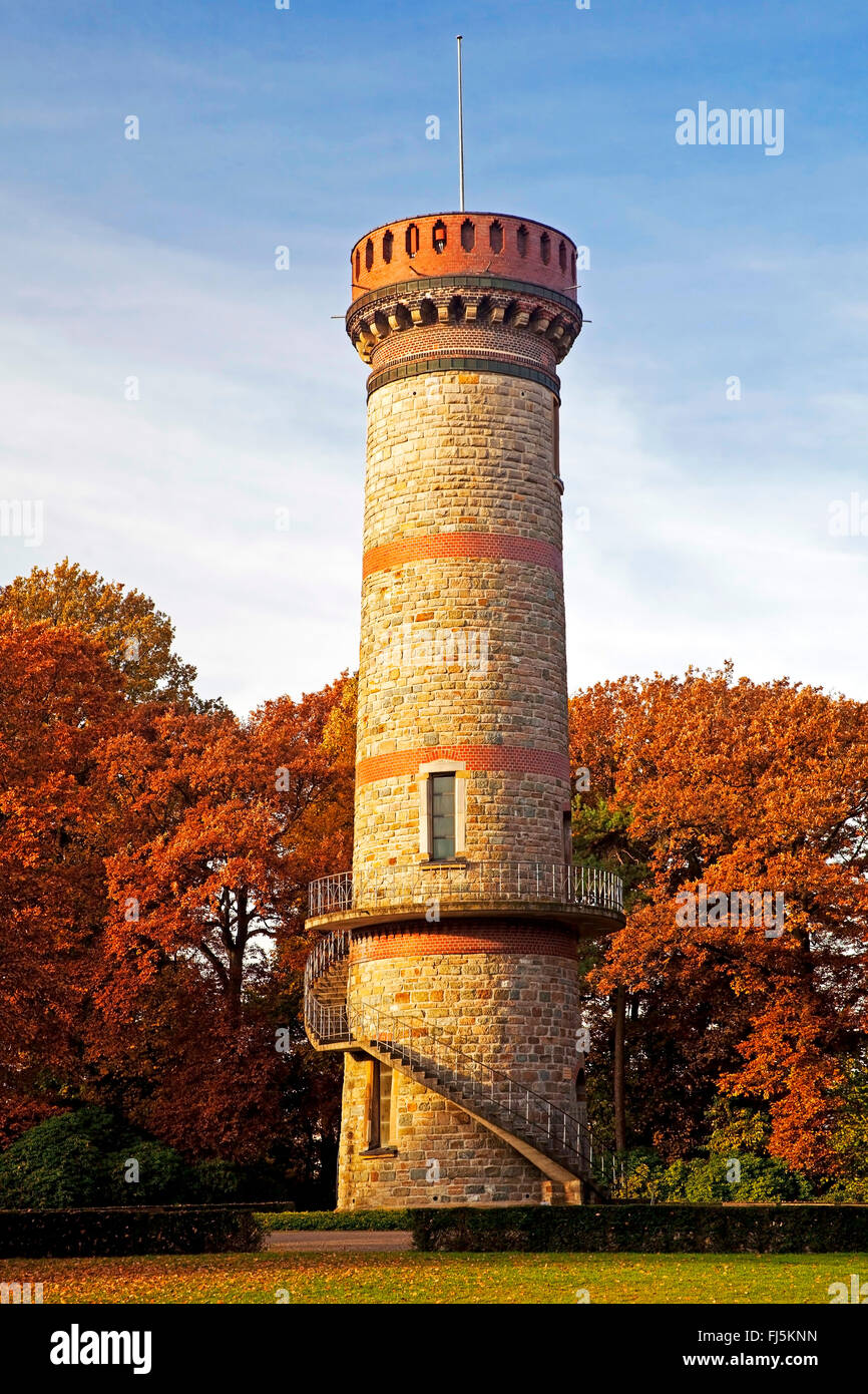 Toelle tower in autumn in Wuppertal-Barmen, Germany, North Rhine-Westphalia, Bergisches Land, Wuppertal Stock Photo
