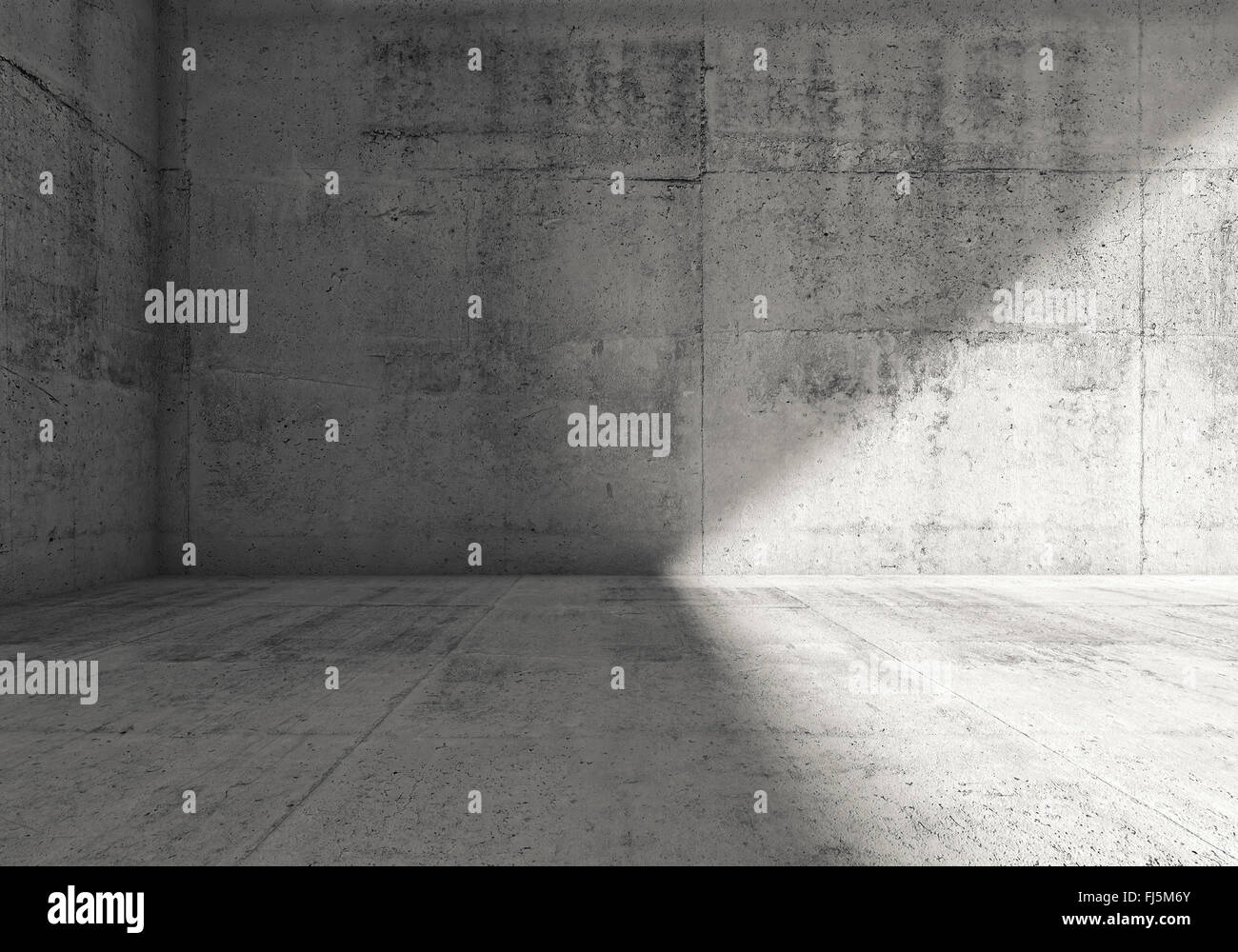 Abstract empty dark concrete room interior. 3d render illustration Stock Photo