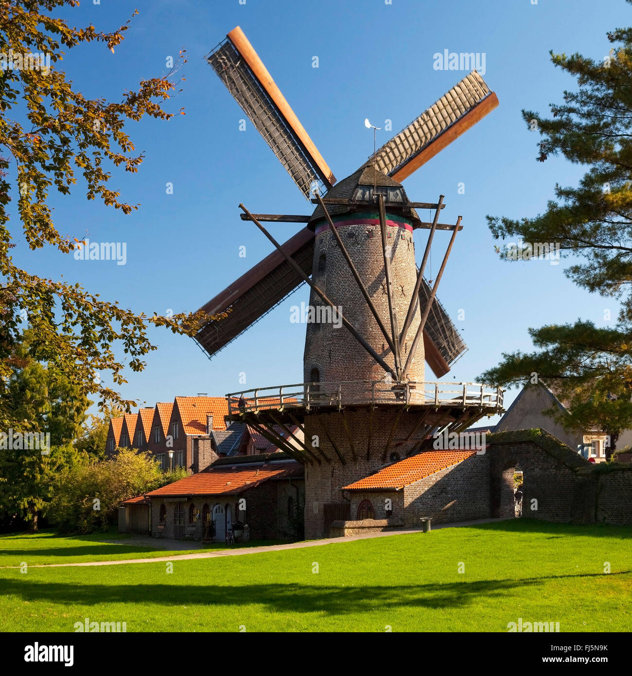 Kriemhild Mill in Xanten, Germany, North Rhine-Westphalia, Lower Rhine, Xanten Stock Photo