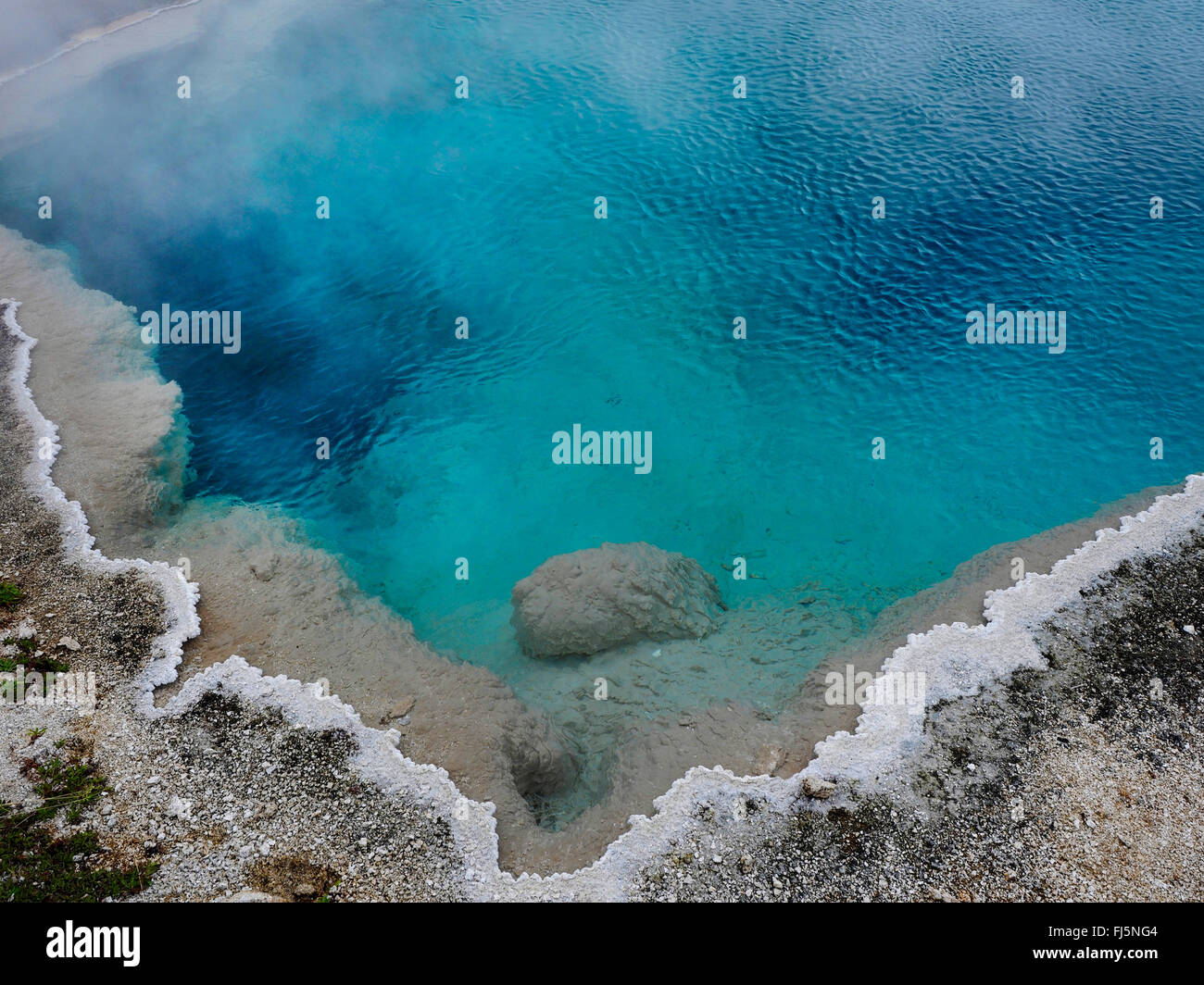 Themal springs and pools at West Thumb Geyser Basin, USA, Wyoming, Yellowstone National Park Stock Photo