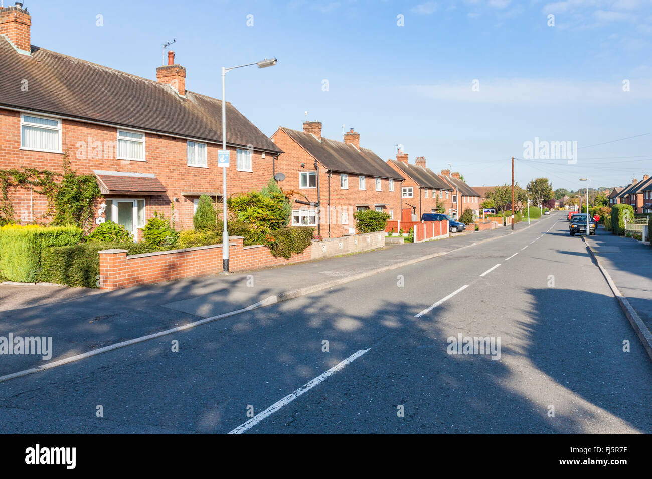 Housing on a typical 1950s Council estate in the village of Ruddington, Nottinghamshire, England, UK Stock Photo