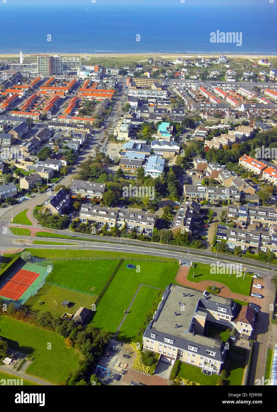 aerial view to Nordwijk aan Zee, Netherlands, South Holland, Nordwijk Stock Photo