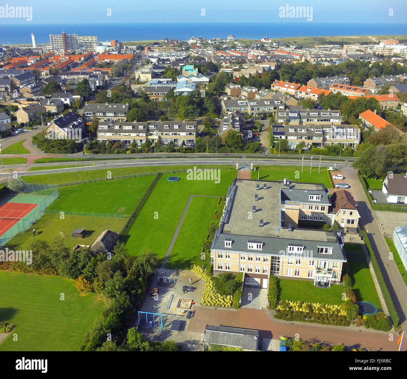 aerial view to Nordwijk aan Zee, Netherlands, South Holland, Nordwijk Stock Photo