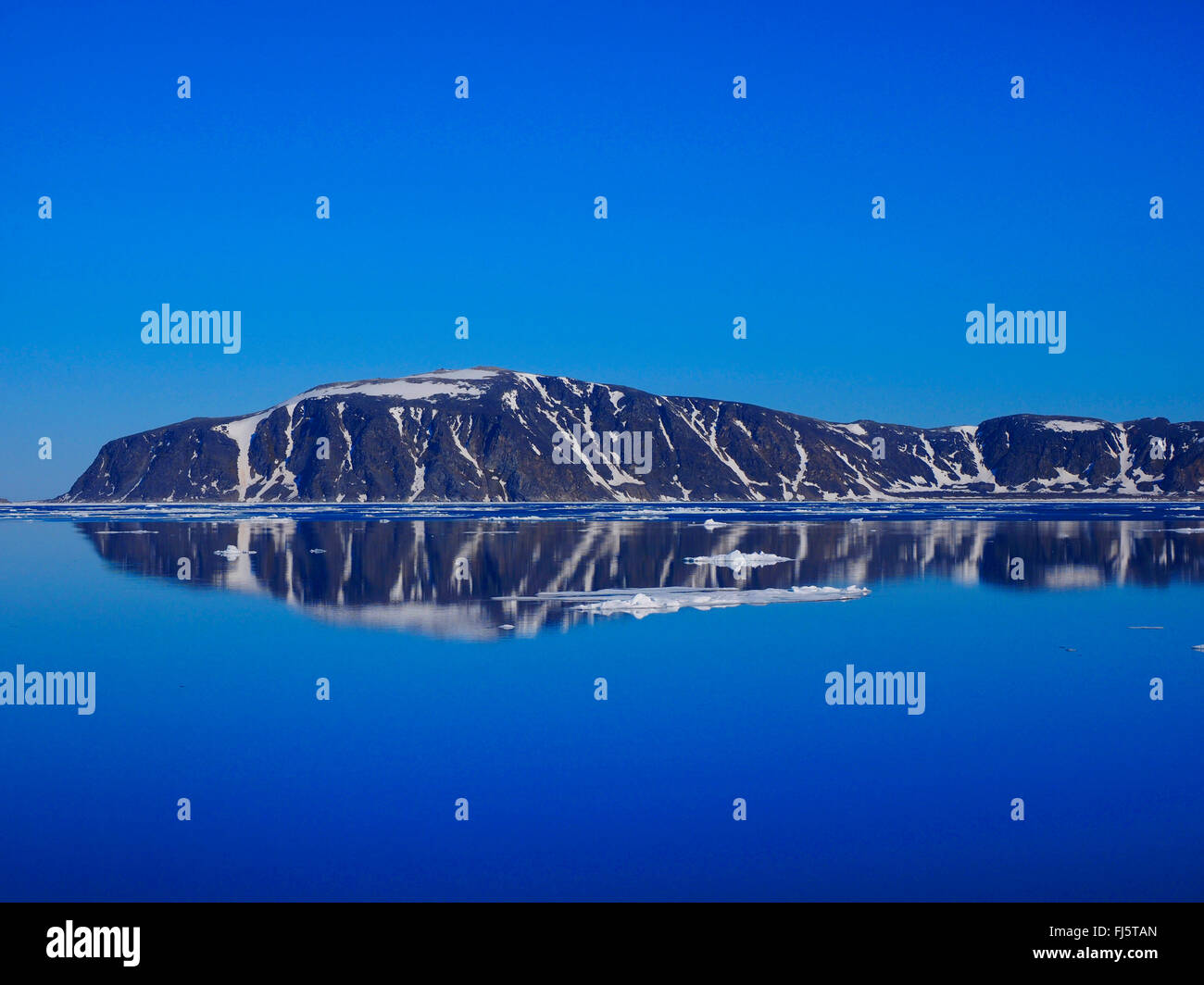 fjord landscape on Spitsbergen, Norway, Svalbard Stock Photo