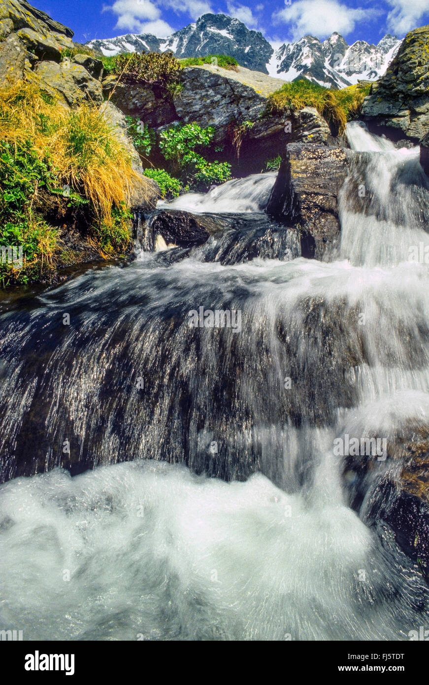 river at the Dolomite Alps, Italy, South Tyrol, Dolomites Stock Photo