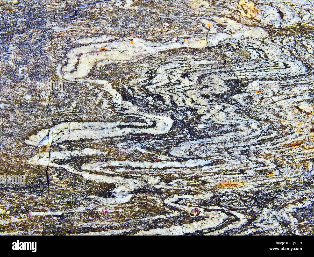 folds in rocks, Norway, Troms Stock Photo