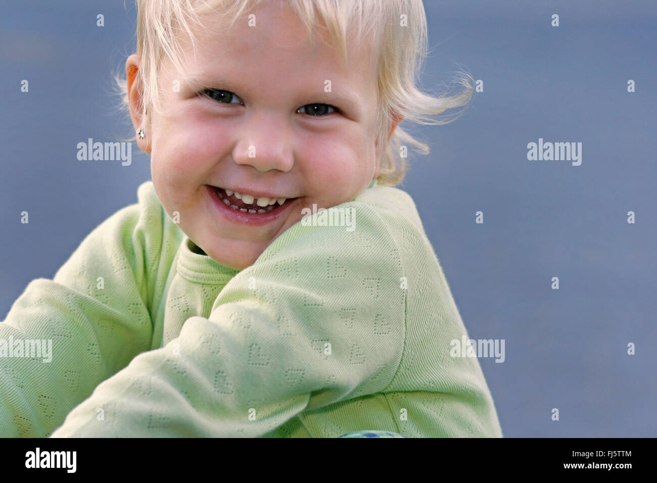 blond little girl, portrait, Germany Stock Photo
