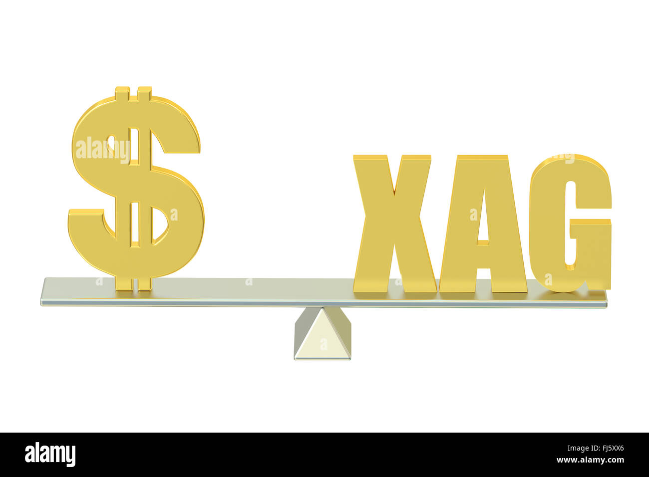 USA Dollar with XAG, balance concept Stock Photo