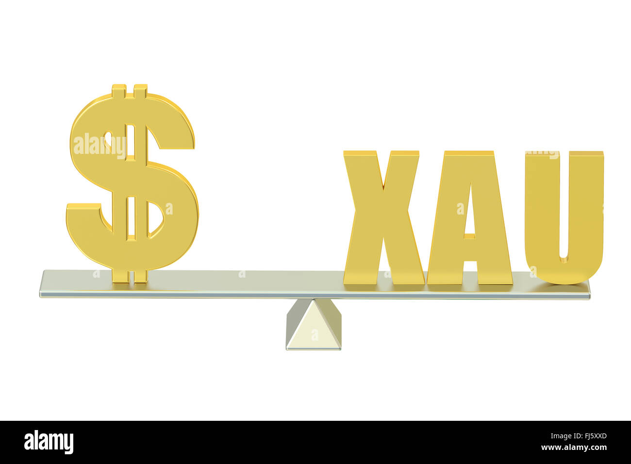 USA Dollar with XAU, balance concept Stock Photo