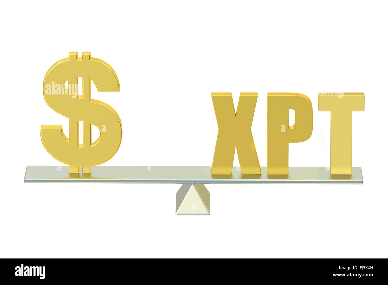 USA Dollar with XPT, balance concept Stock Photo