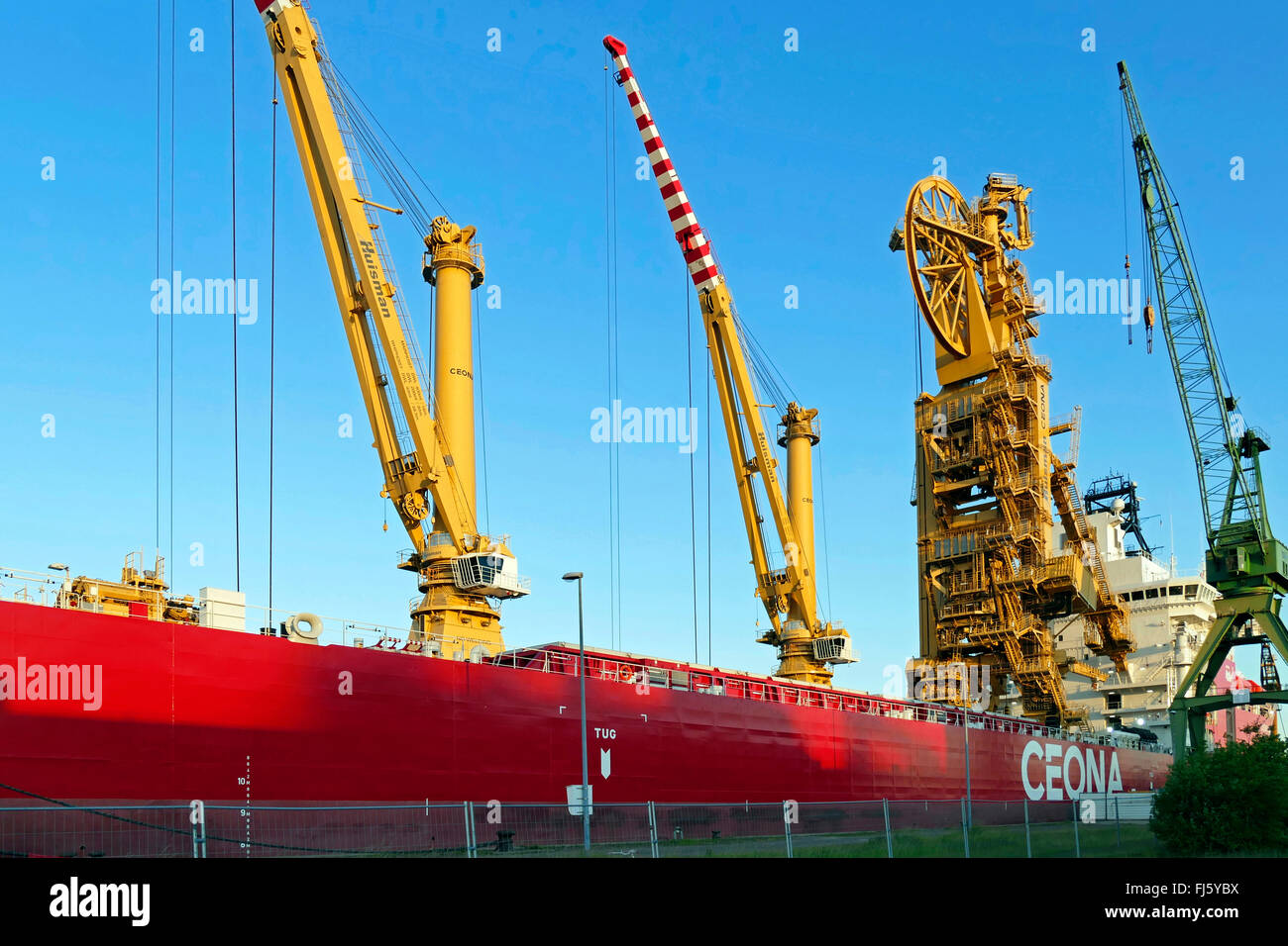 detail of pipelaying ship Ceona Amazon , Germany, Bremerhaven Stock Photo Alamy