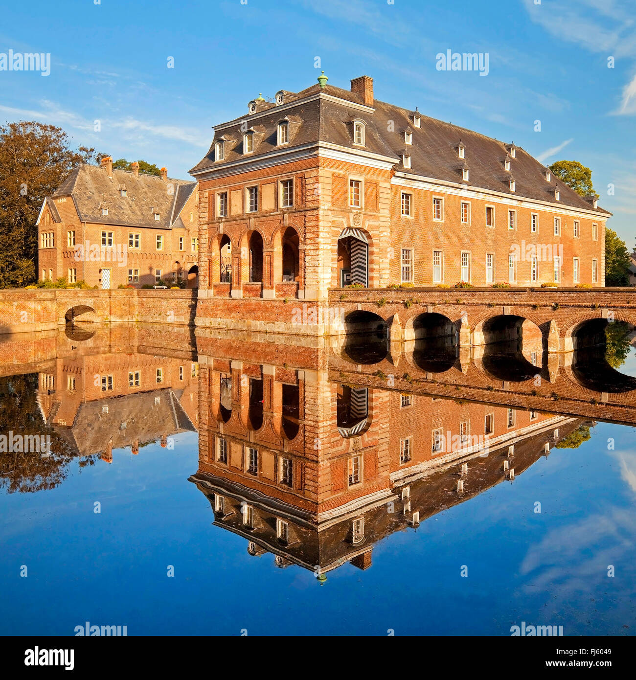 water castle Wissen, Germany, North Rhine-Westphalia, Lower Rhine, Weeze Stock Photo