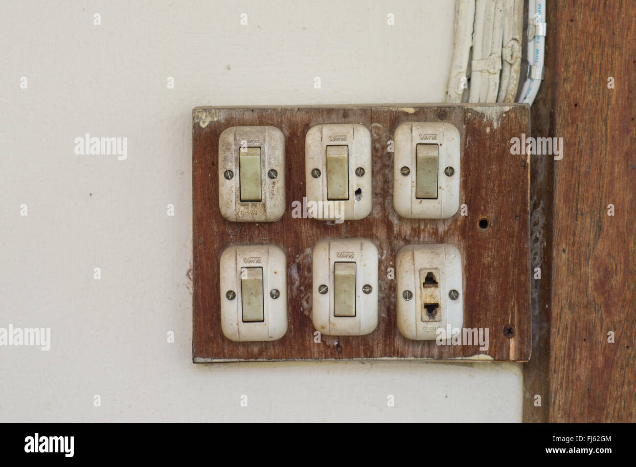 Old Switch on/off Stock Photo - Alamy