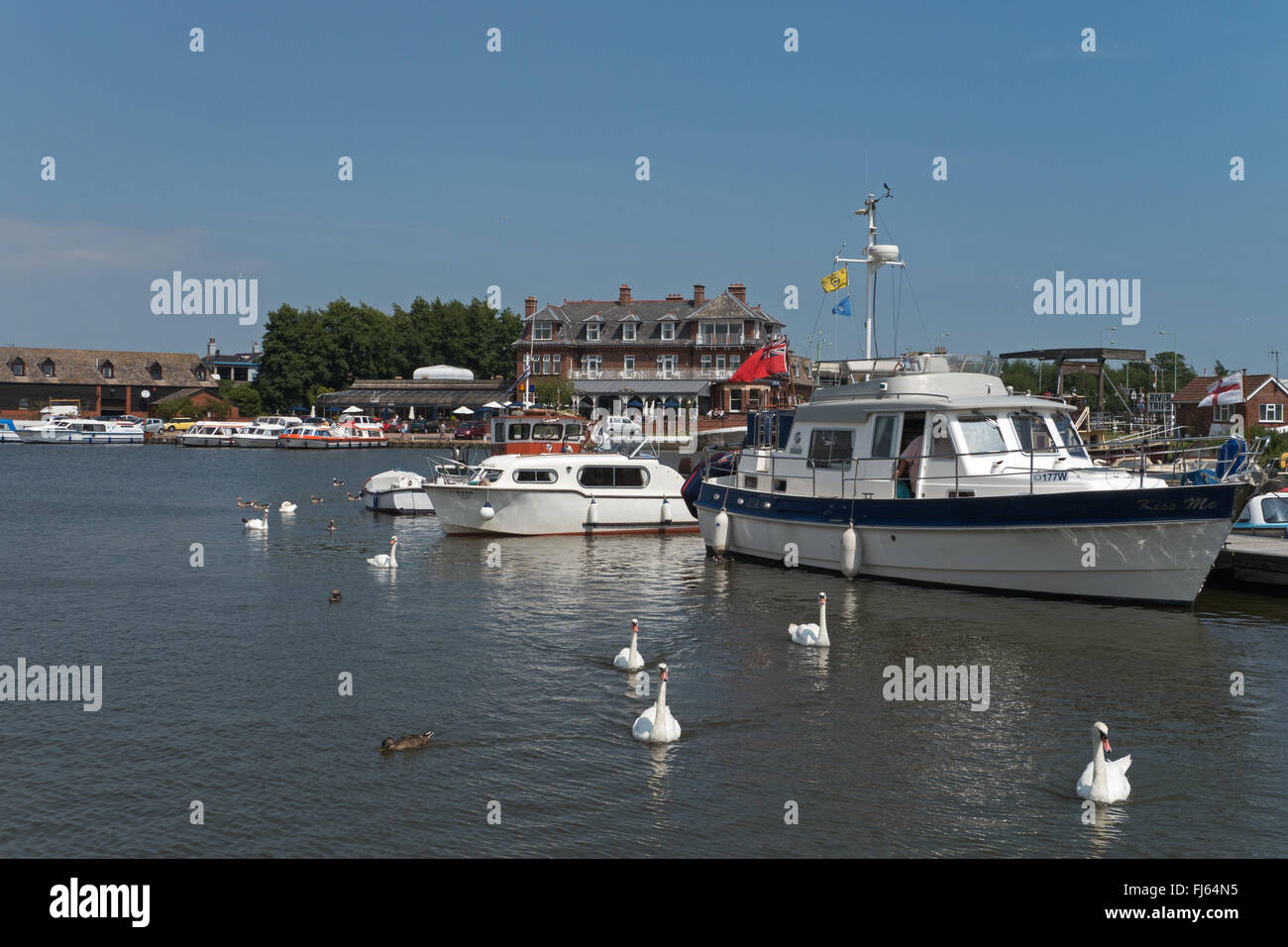 Oulton Broad, part of the Southern Broads in Lowestoft, Suffolk, England Stock Photo