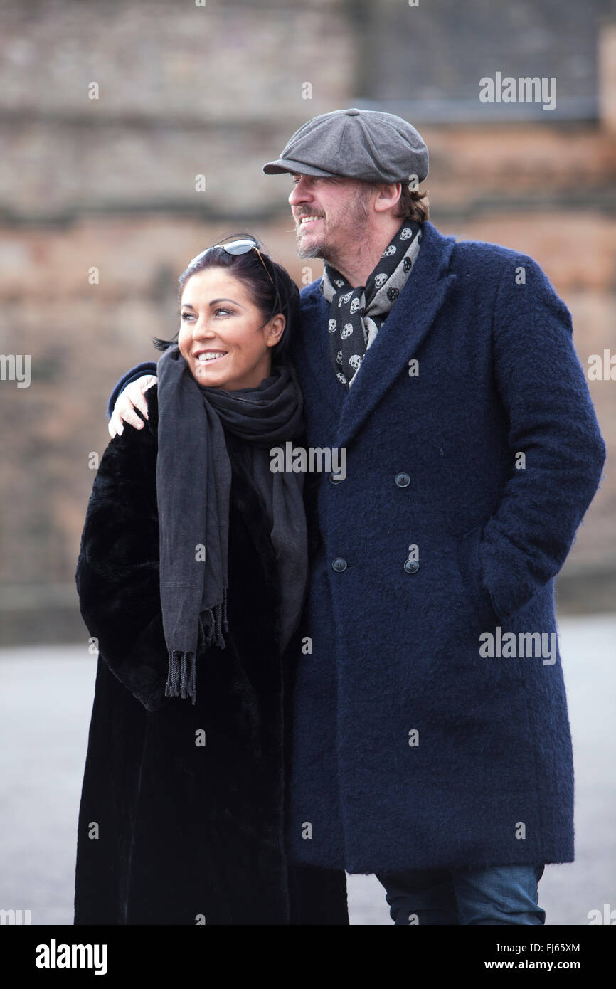 Edinburgh, Scotland. UK. 29 February. Jessie Wallace and Shane Richie of Eastenders fame photographed in the Edinburgh Castle as a press call. They will performance on stage at the King’s in Peter James’ comedy thriller The Perfect Murder. The actors, best known for their roles as Kat and Alfie Moon in Eastenders, marked their arrival in the capital with a visit to Edinburgh Castle. Pako Mera/Alamy Live News. Stock Photo