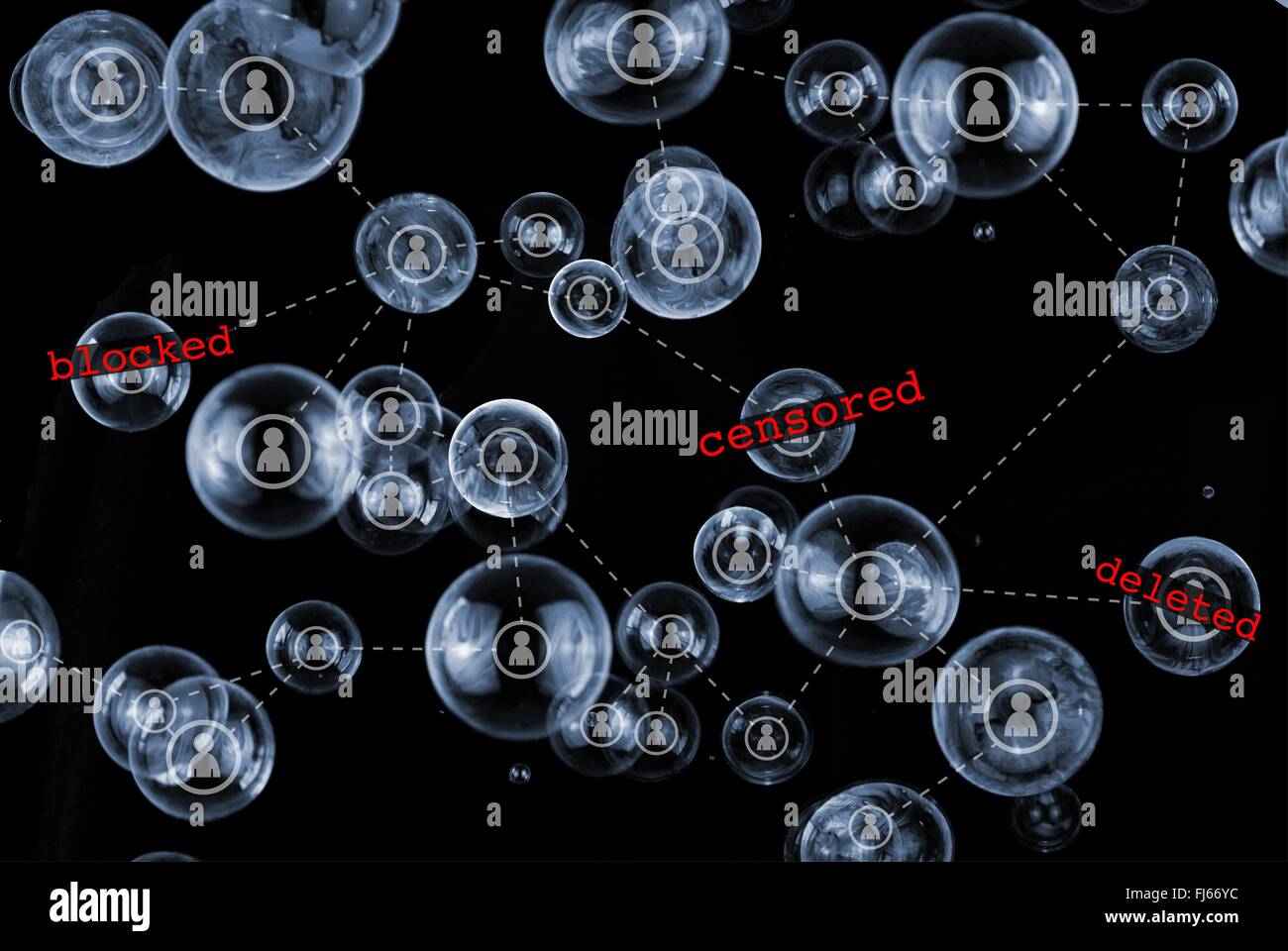 social media censorship concept connected social media person icons