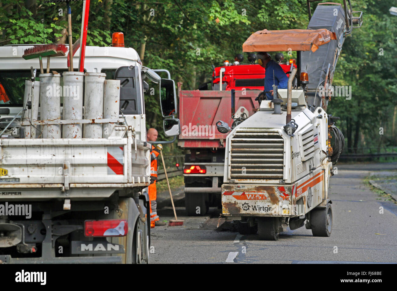 roadworks with milling machine, Germany Stock Photo Alamy