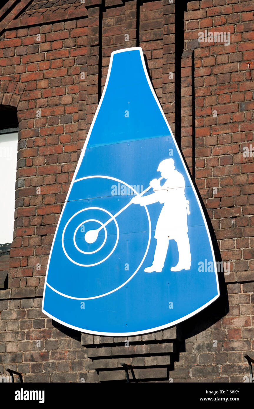 Red House Glass Cone sign, Wordsley, West Midlands, England, UK Stock Photo