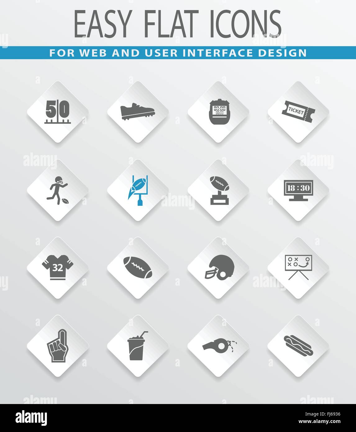 American Football icons set Stock Vector Image & Art - Alamy