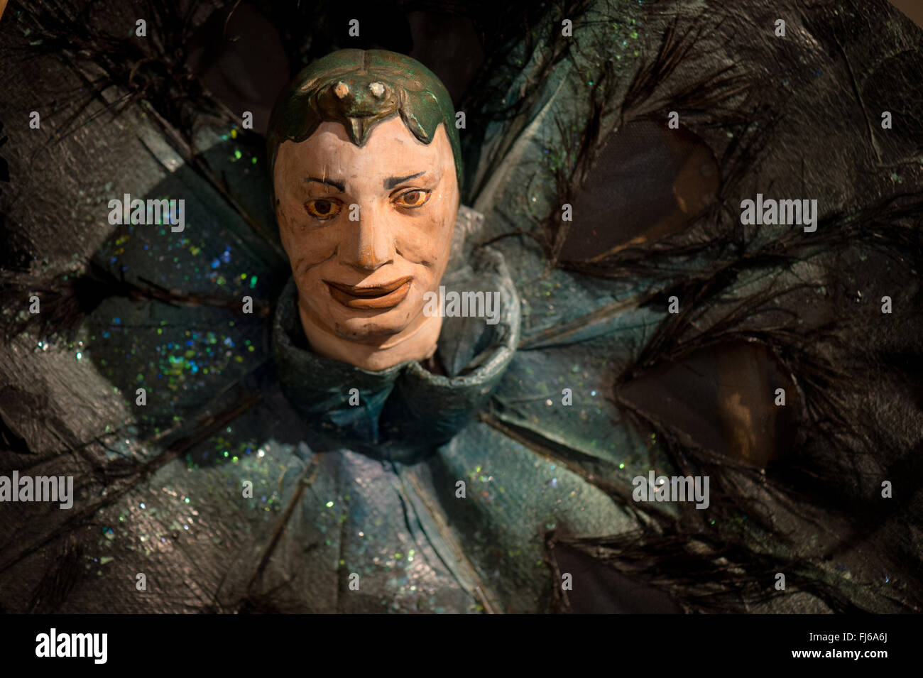 Dresden, Germany. 29th Feb, 2016. A puppet for the production 'Klein Zaches, genannt Zinnober