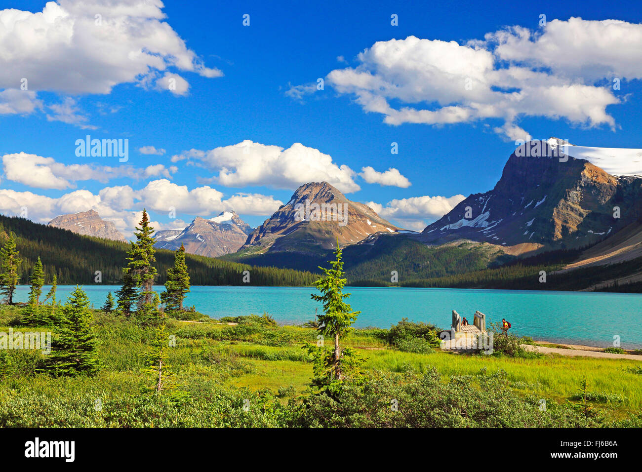 Bow Lake, Canada, Alberta, Banff National Park Stock Photo