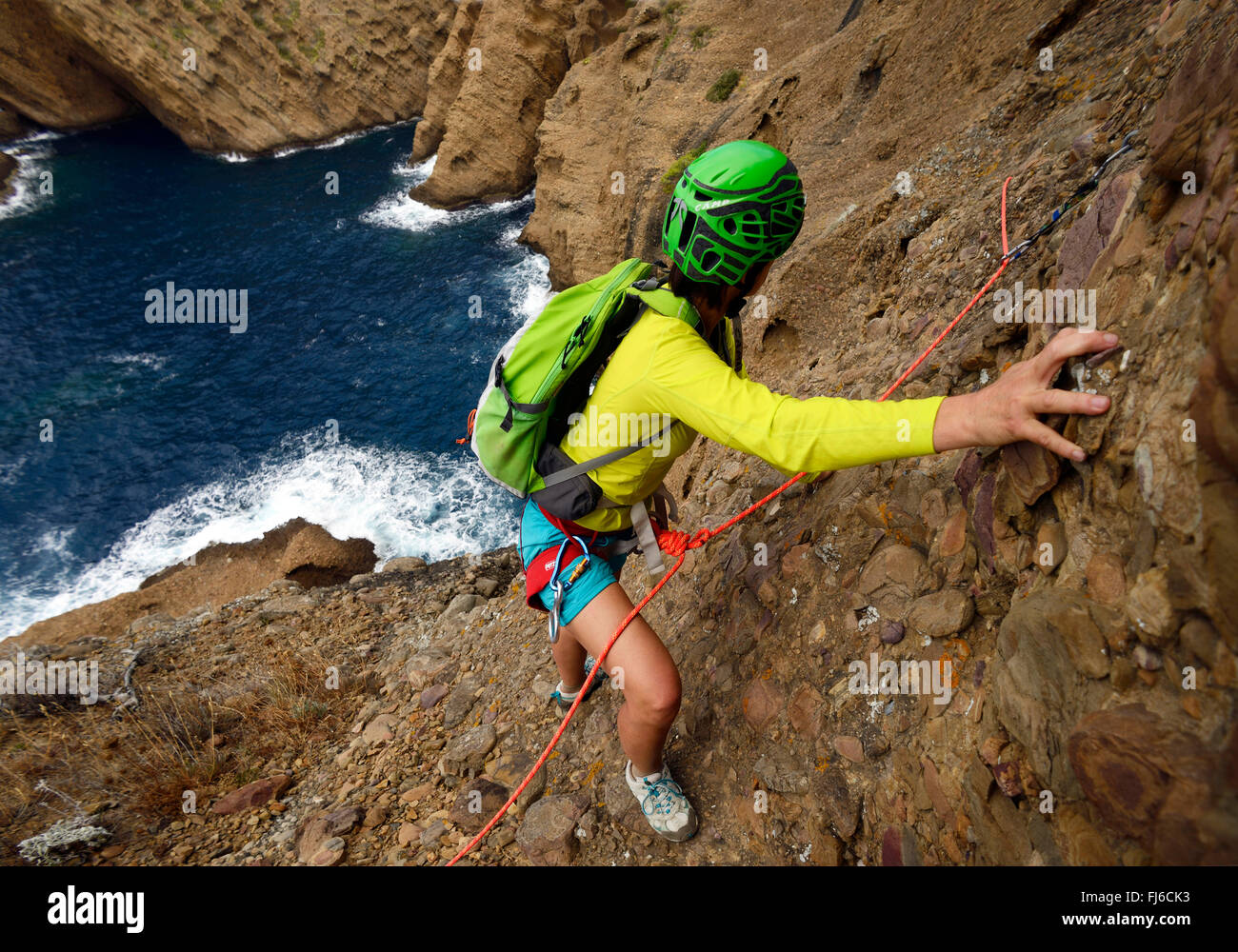 climbing at coastal rock Bec de l'Aigle, avdenture tour, France
