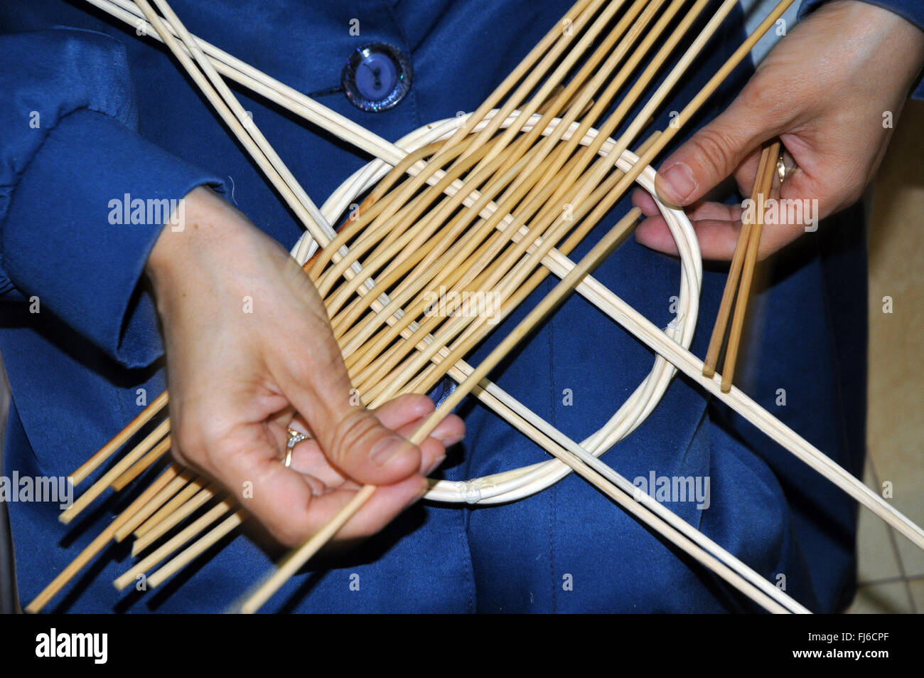 Straw basket making Stock Photo Alamy