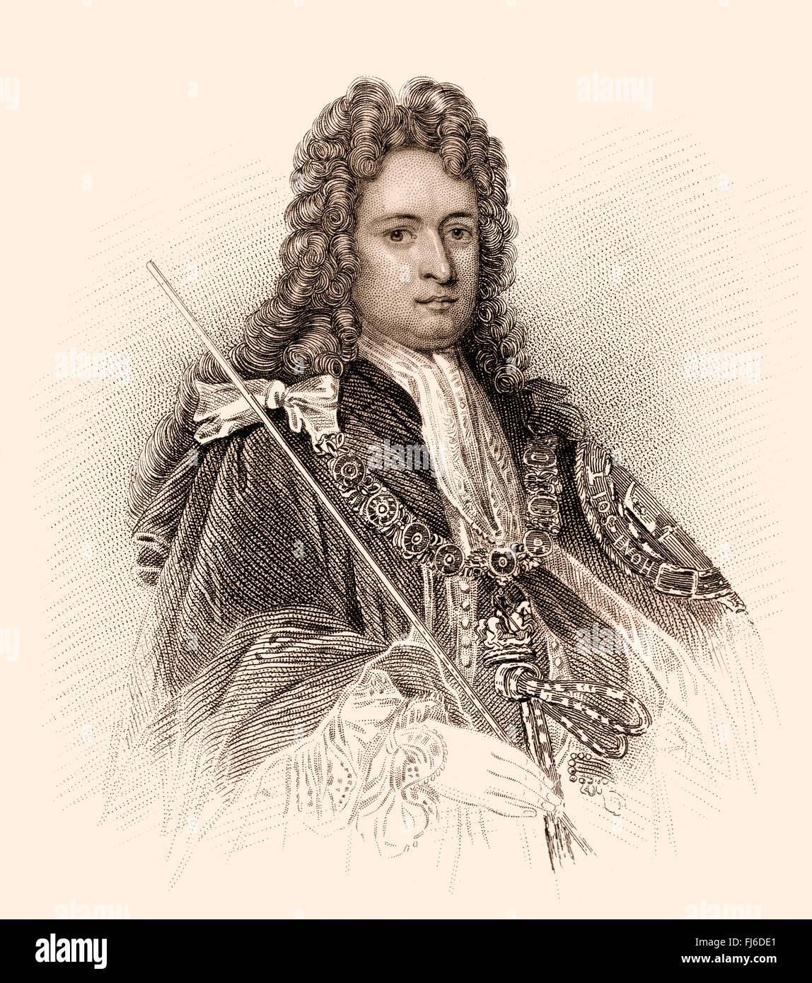 Robert Harley, 1st Earl of Oxford and Earl Mortimer, 1661-1724, a British politician and statesman Stock Photo