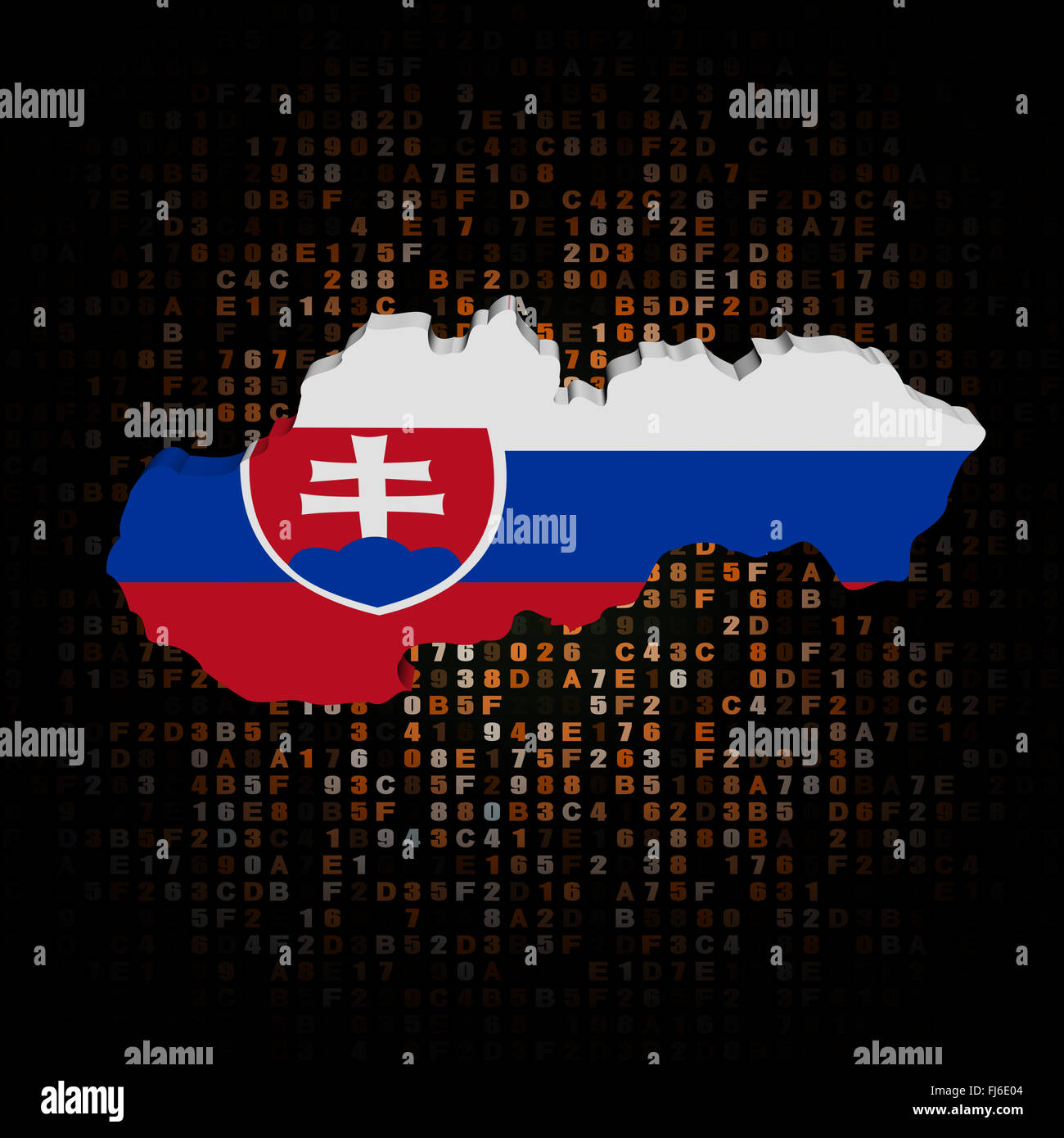 Slovakia Map Flag On Hex Code Illustration Stock Photo Alamy