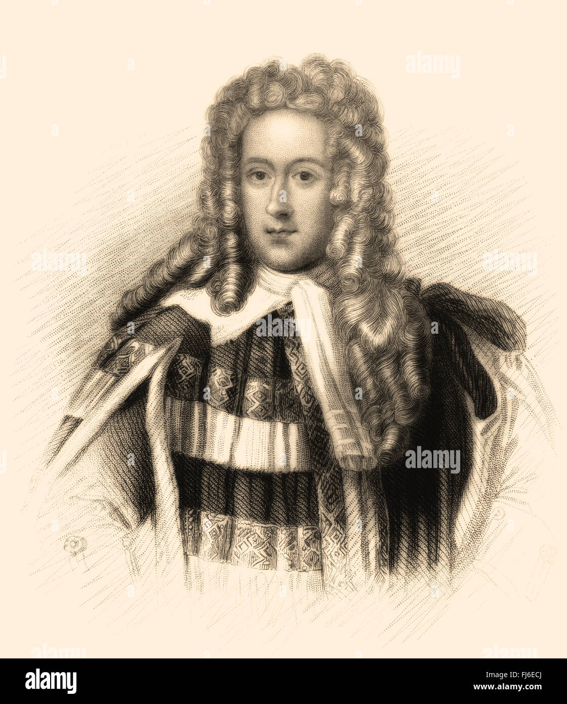 Henry St John, 1st Viscount Bolingbroke, 1678-1751, an English politician, government official and political philosopher Stock Photo