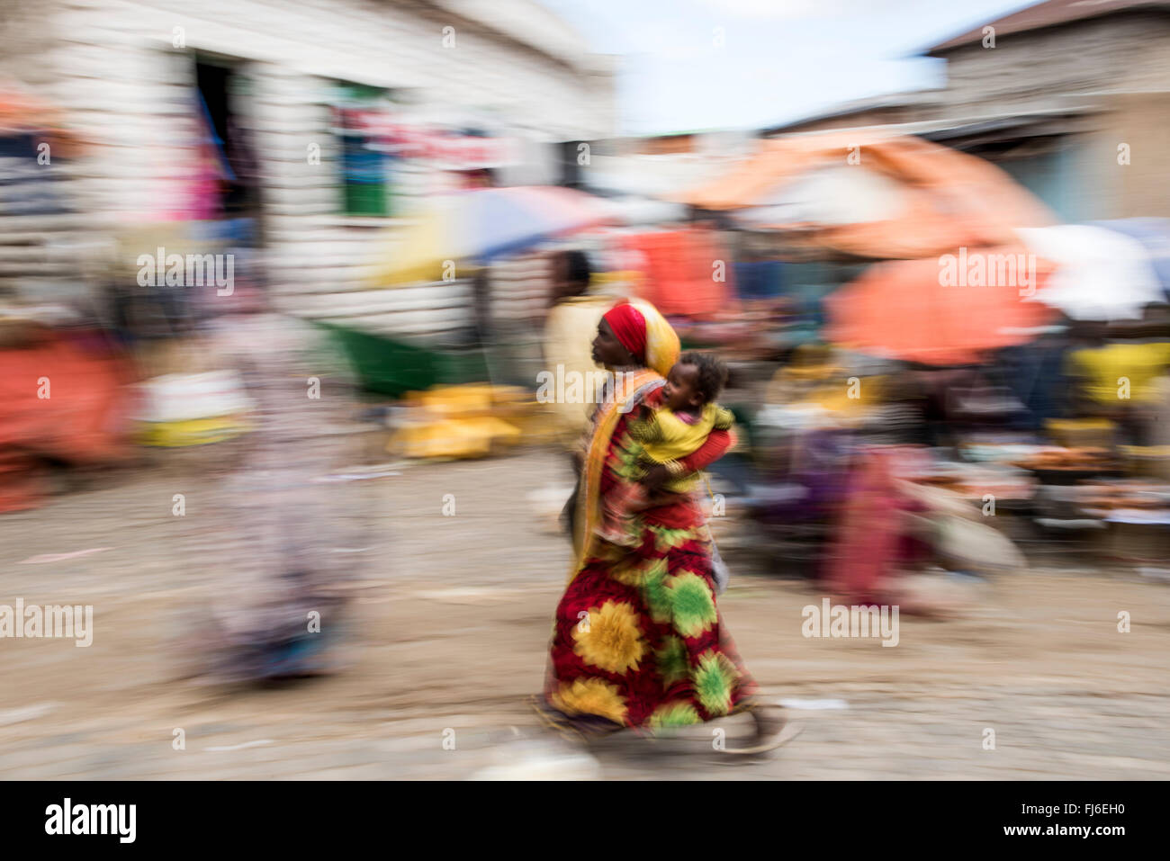 Local Market people trading Harar, Ethiopia, Africa Stock Photo